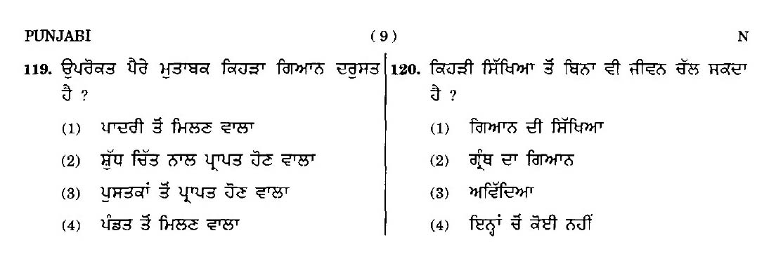 CTET September 2014 Paper 1 Part IV Language 1 Punjabi 6