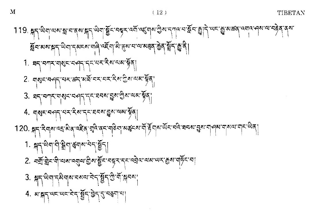 CTET September 2014 Paper 1 Part IV Language 1 Tibetan 8