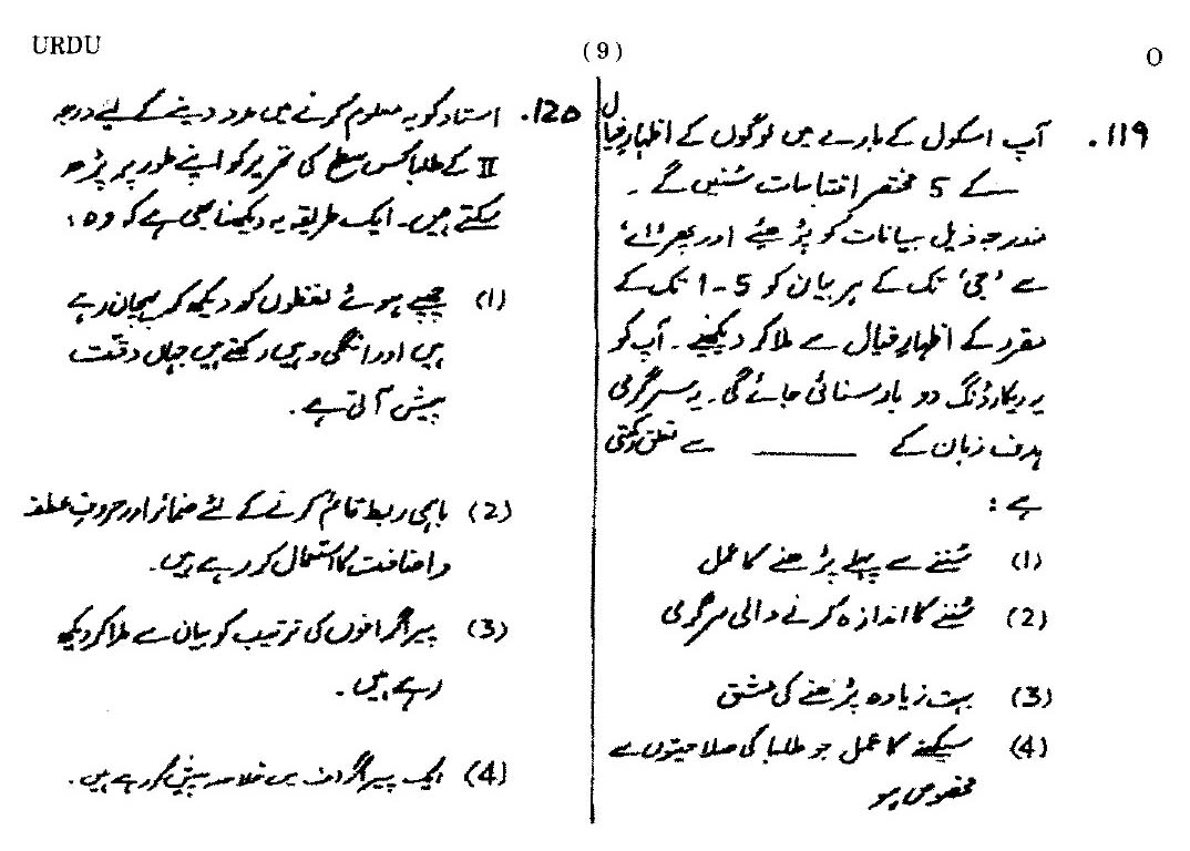 CTET September 2014 Paper 1 Part IV Language 1 Urdu 6