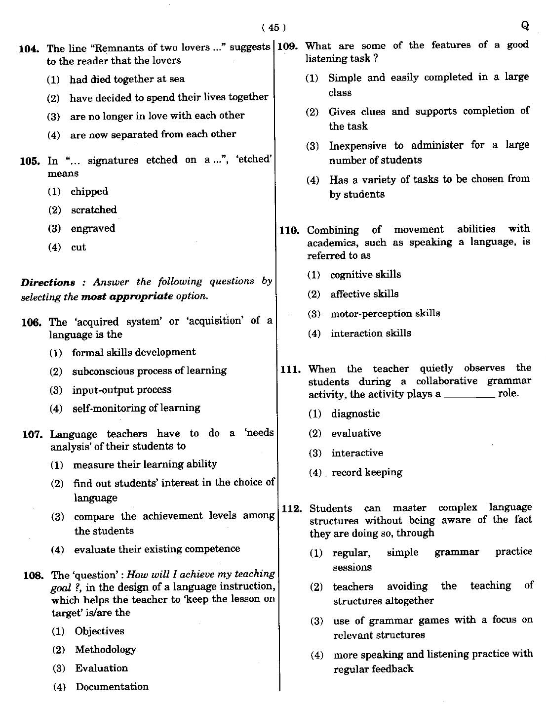 CTET September 2014 Paper 2 Part IV Language 1 English 3