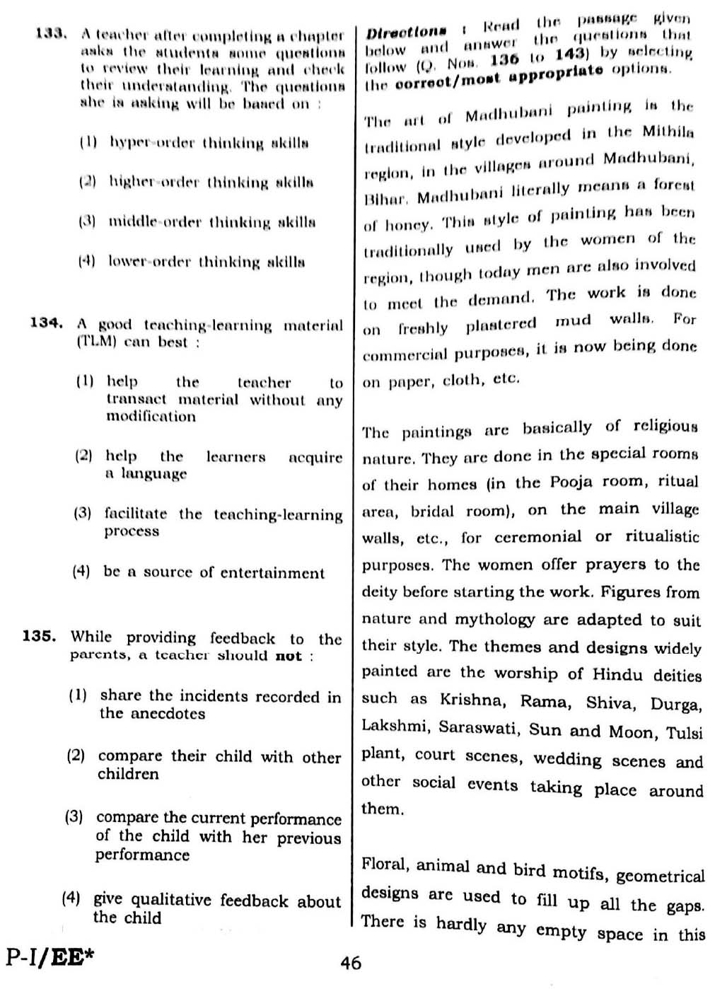 CTET September 2016 Paper 1 Part V Language II English 3