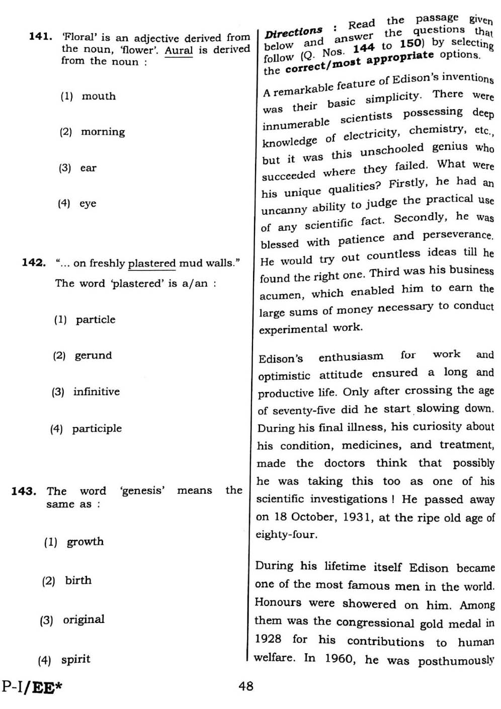 CTET September 2016 Paper 1 Part V Language II English 5