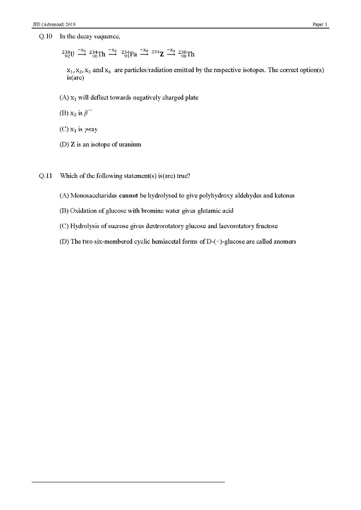 JEE Advanced English Question Paper 2019 Paper 1 Chemistry 5