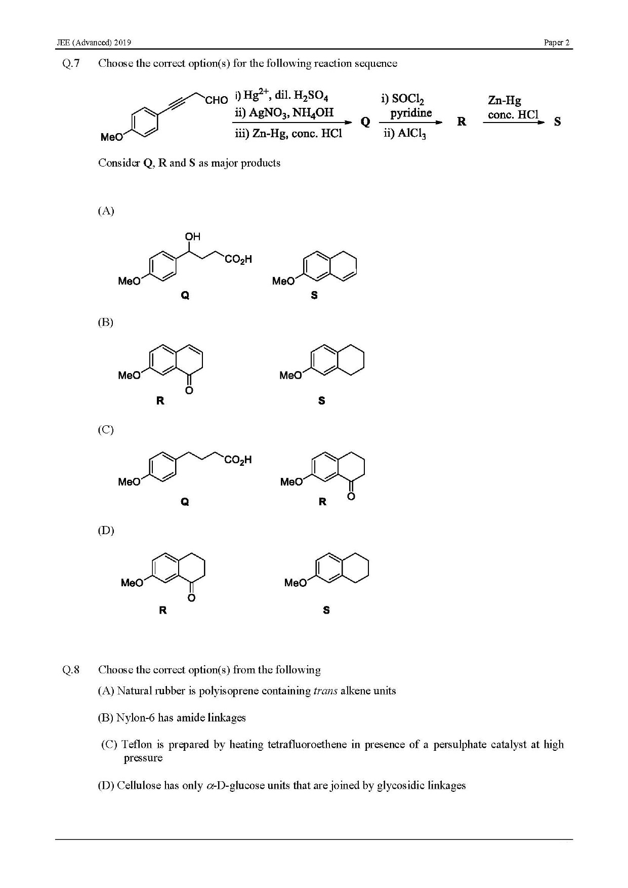 JEE Advanced English Question Paper 2019 Paper 2 Chemistry 4