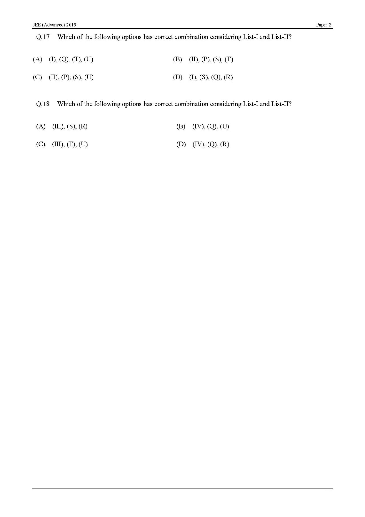JEE Advanced English Question Paper 2019 Paper 2 Chemistry 9