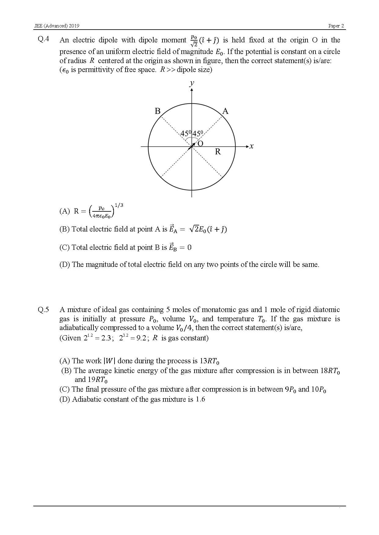 JEE Advanced English Question Paper 2019 Paper 2 Physics 4