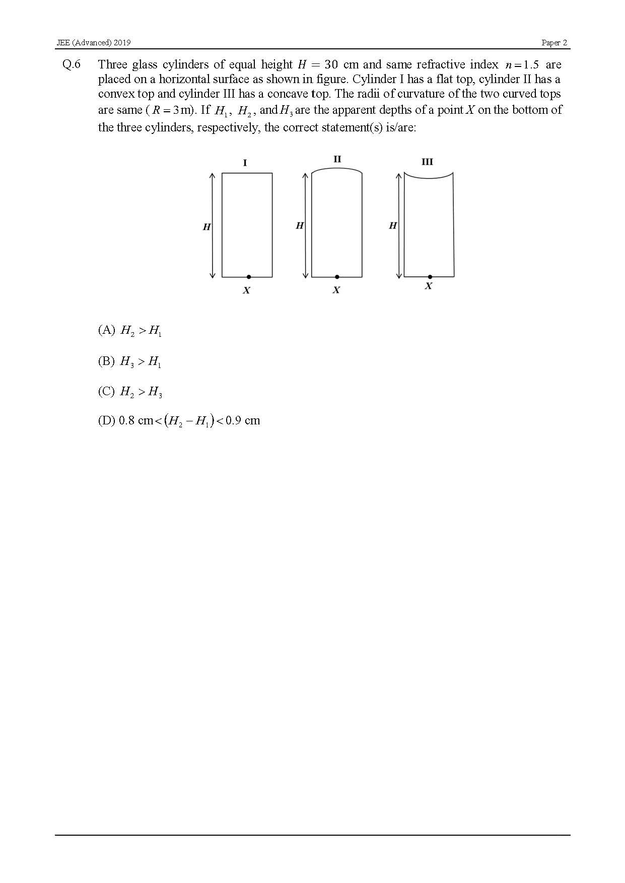 JEE Advanced English Question Paper 2019 Paper 2 Physics 5