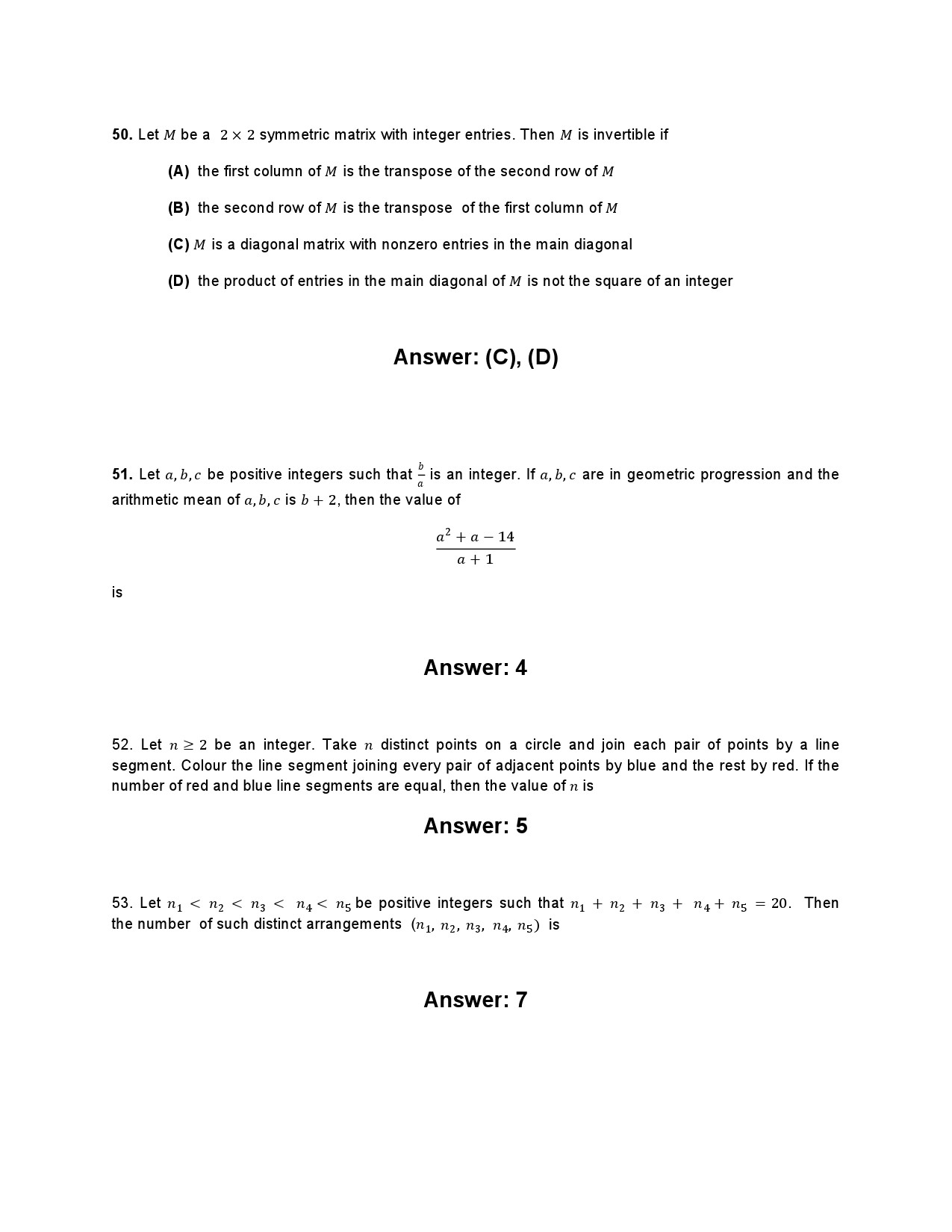 JEE Advanced Exam Question Paper 2014 Paper 1 Mathematics 5