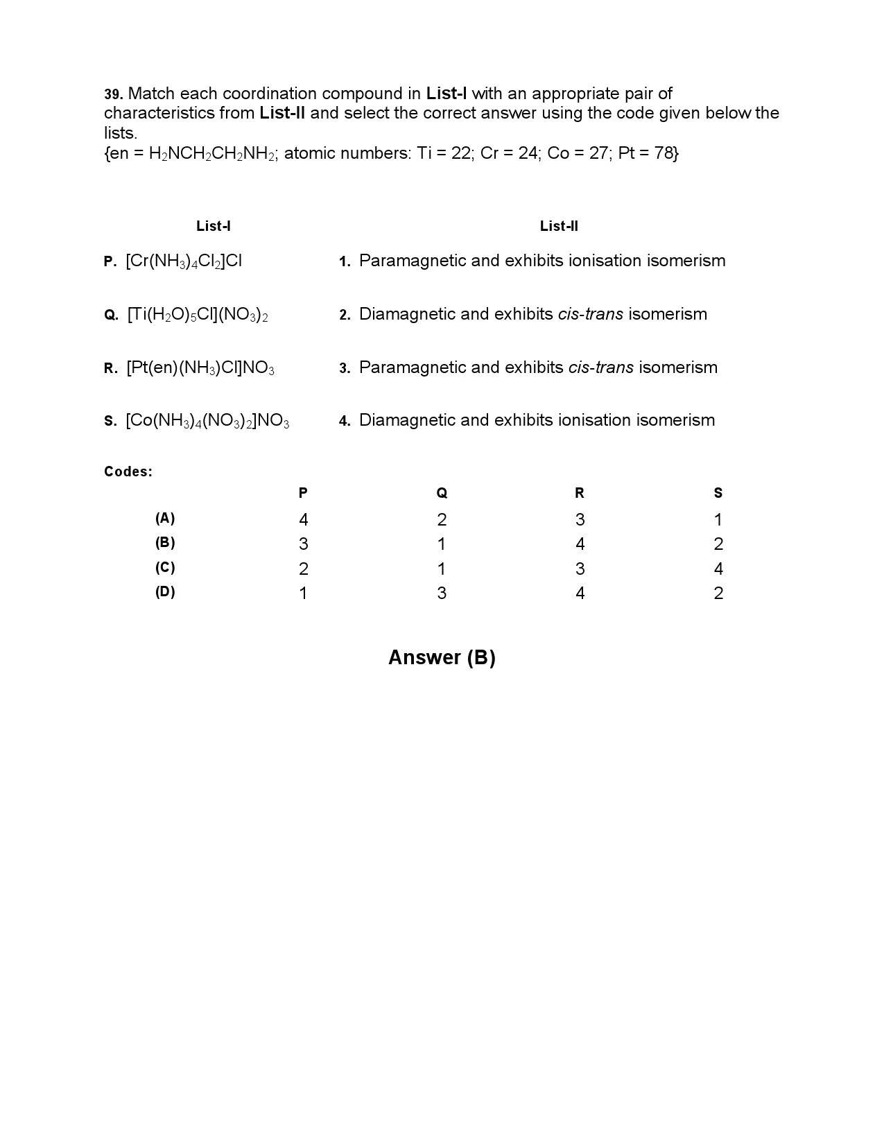 JEE Advanced Exam Question Paper 2014 Paper 2 Chemistry 15