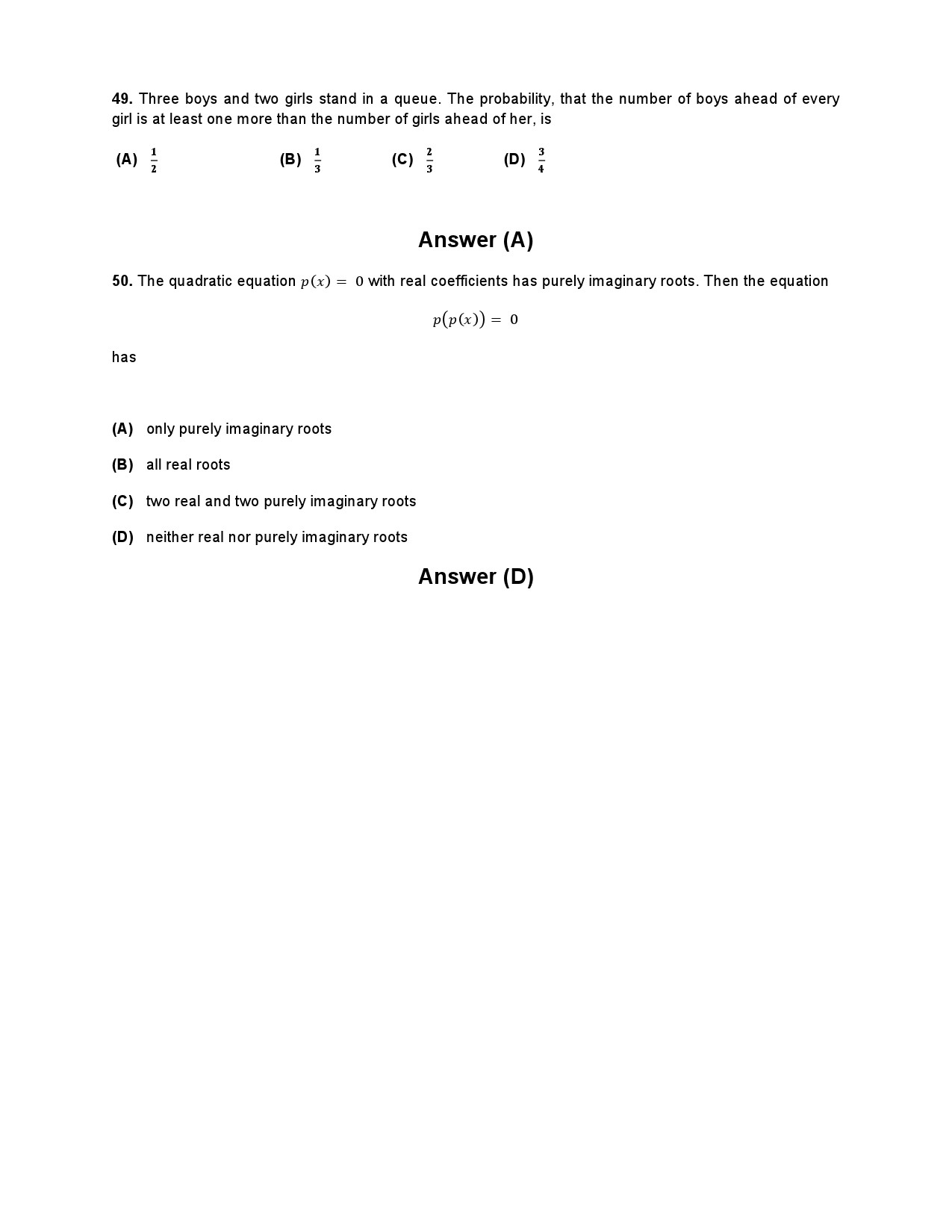 JEE Advanced Exam Question Paper 2014 Paper 2 Mathematics 4