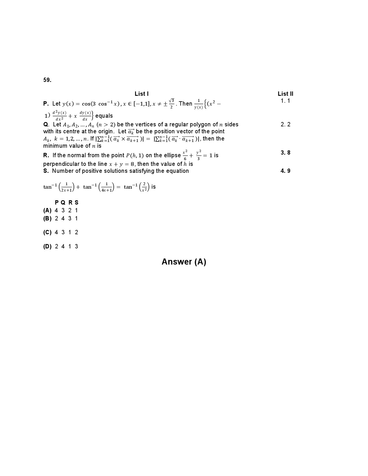 JEE Advanced Exam Question Paper 2014 Paper 2 Mathematics 9