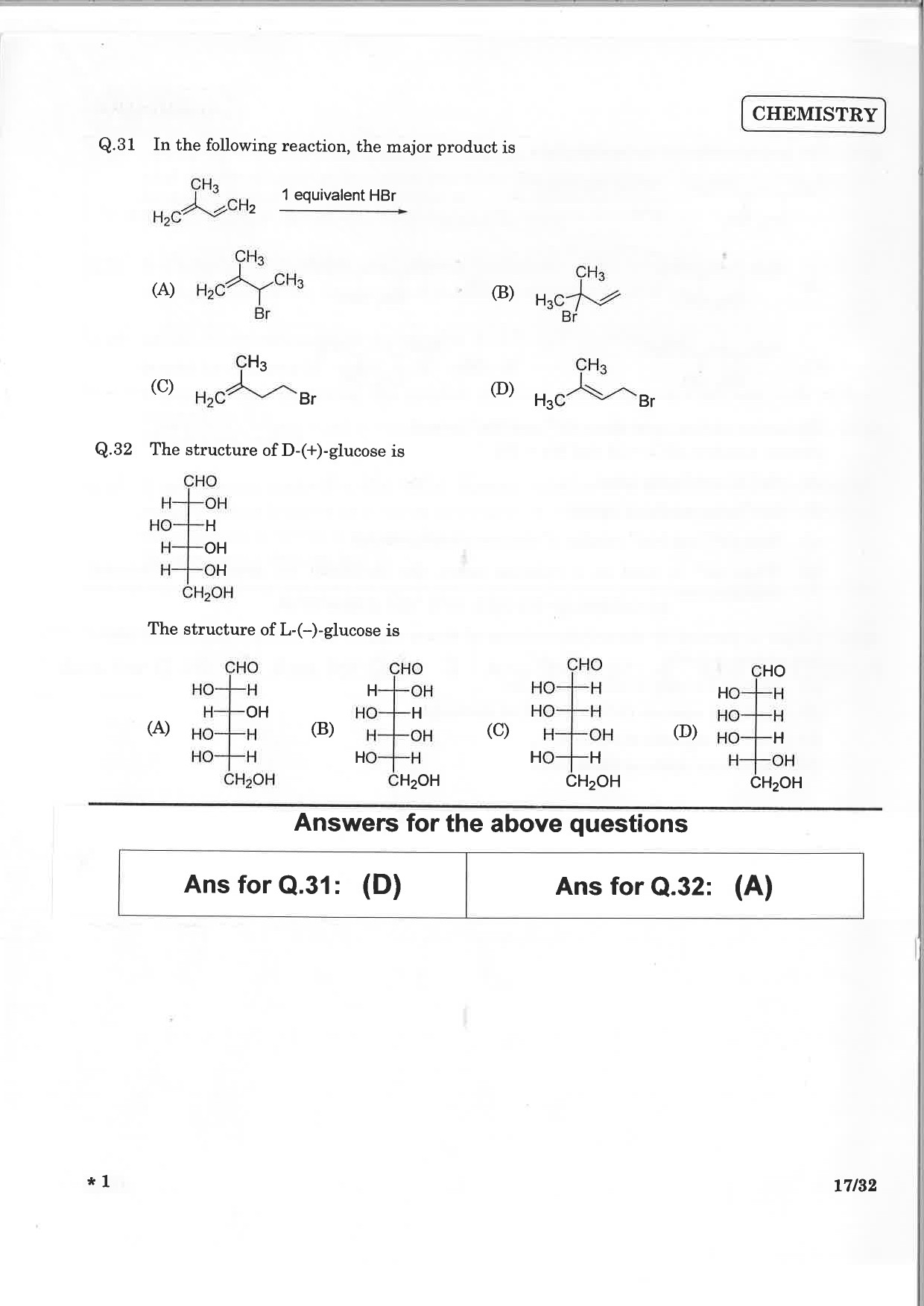 JEE Advanced Exam Question Paper 2015 Paper 1 Chemistry 4
