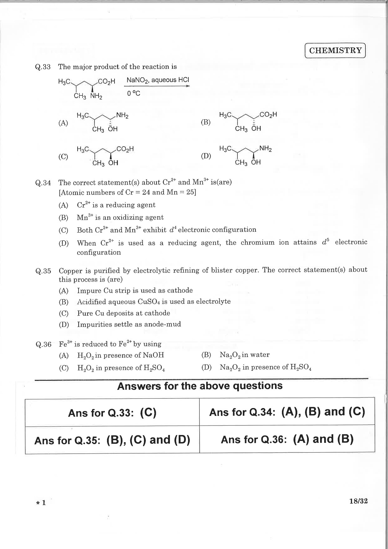 JEE Advanced Exam Question Paper 2015 Paper 1 Chemistry 5