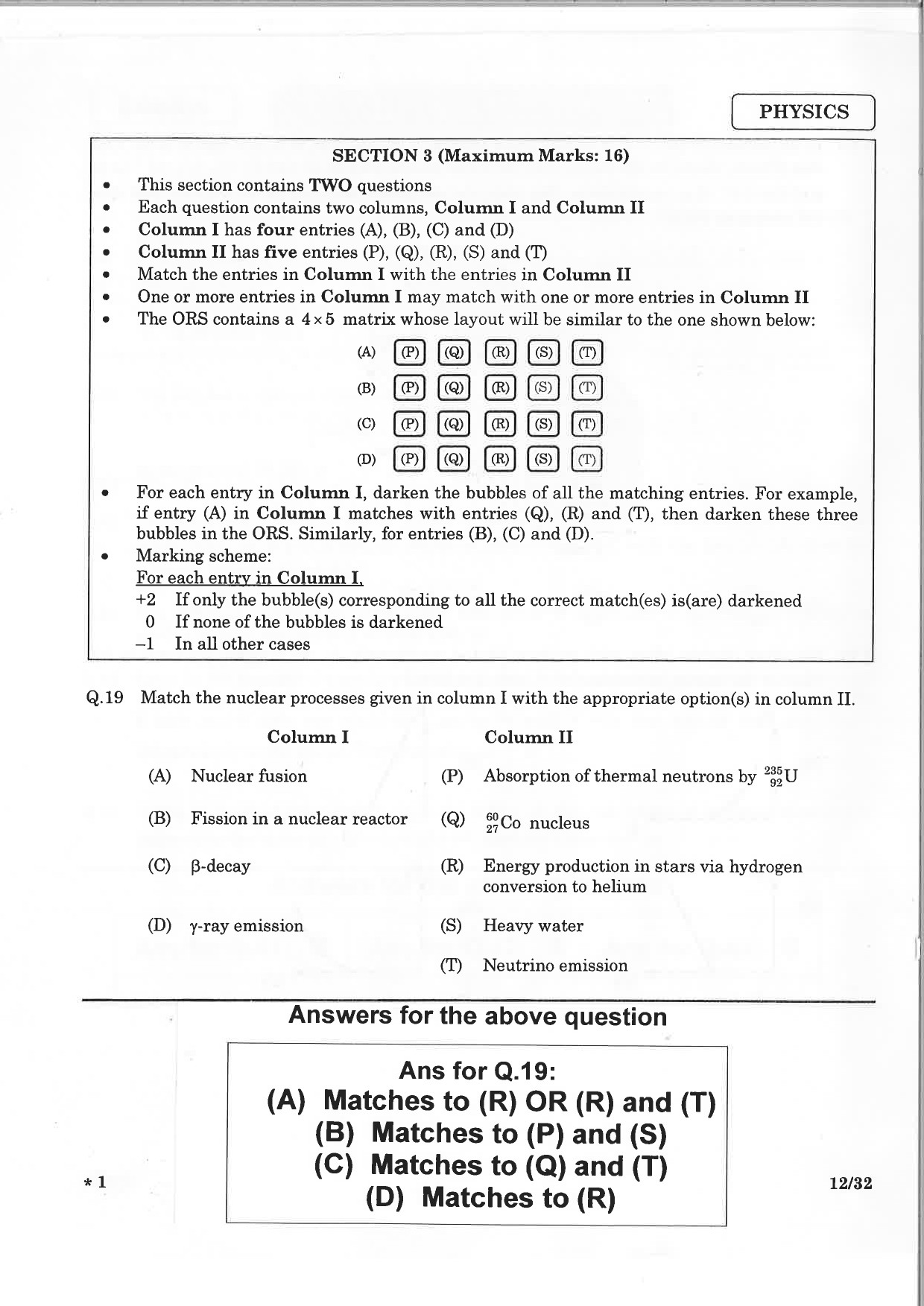 JEE Advanced Exam Question Paper 2015 Paper 1 Physics 10