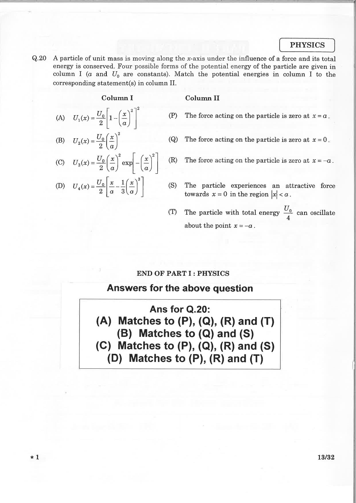 JEE Advanced Exam Question Paper 2015 Paper 1 Physics 11
