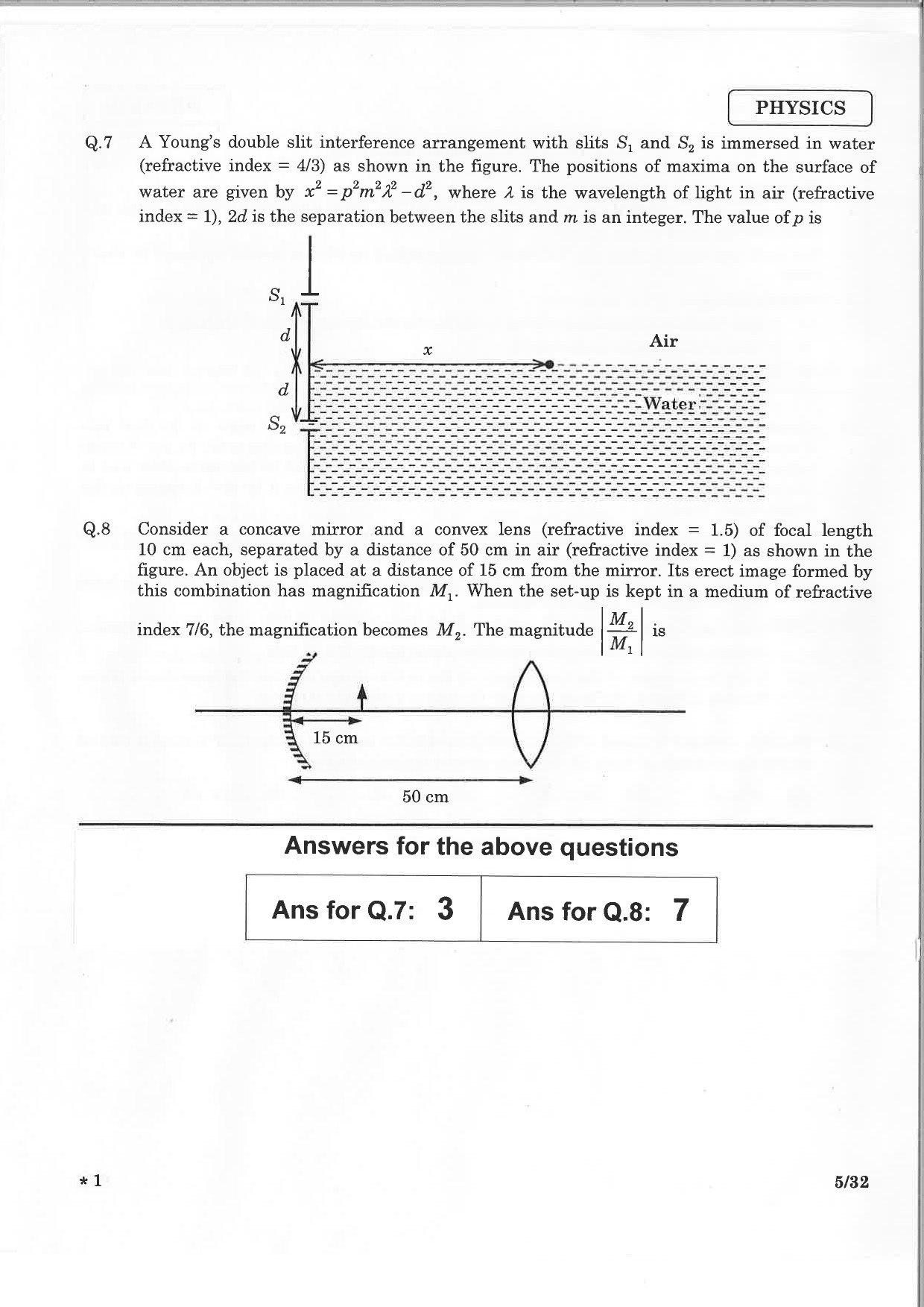 JEE Advanced Exam Question Paper 2015 Paper 1 Physics 3