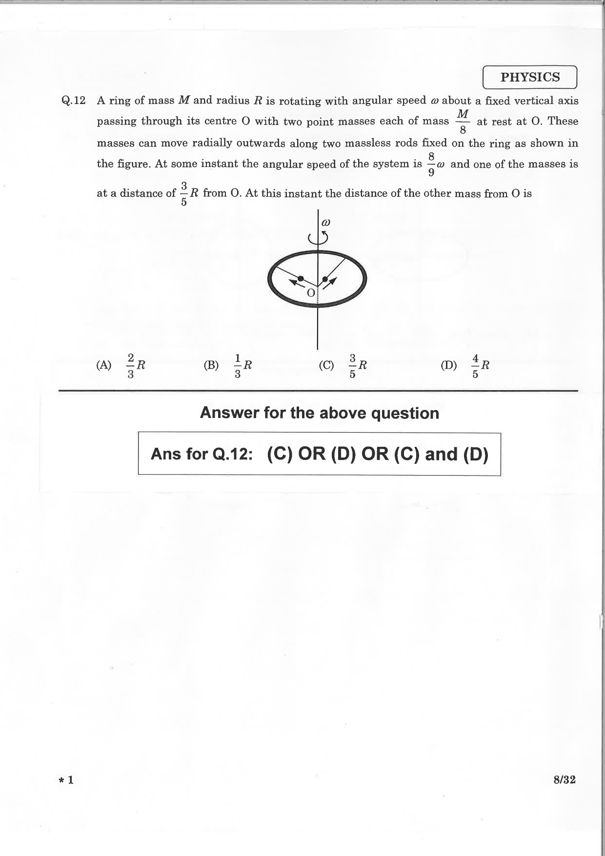 JEE Advanced Exam Question Paper 2015 Paper 1 Physics 6