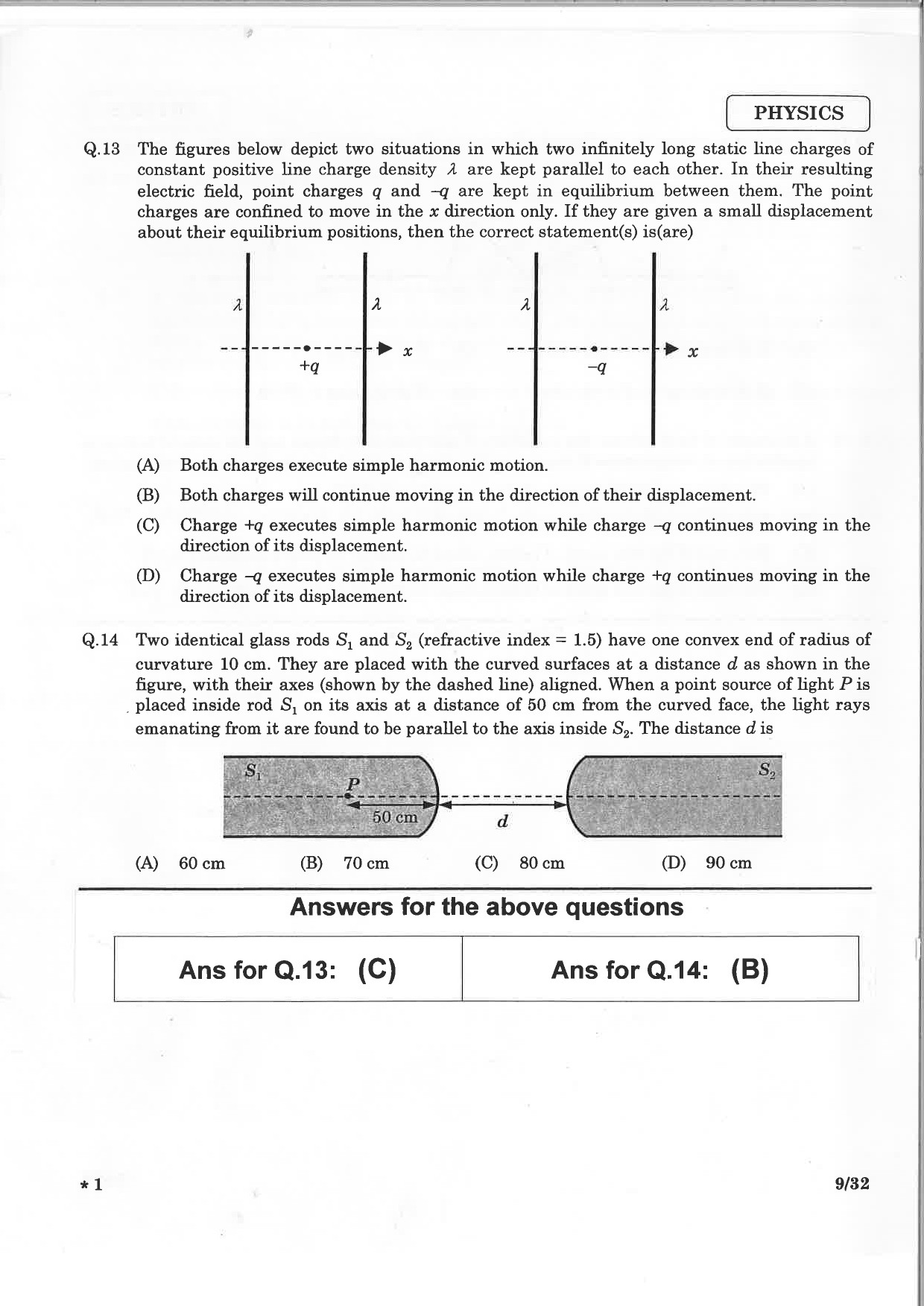 JEE Advanced Exam Question Paper 2015 Paper 1 Physics 7