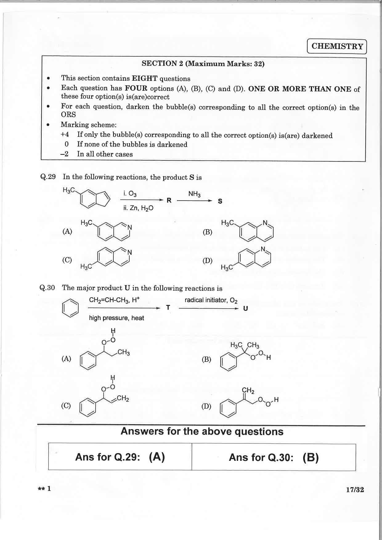JEE Advanced Exam Question Paper 2015 Paper 2 Chemistry 3