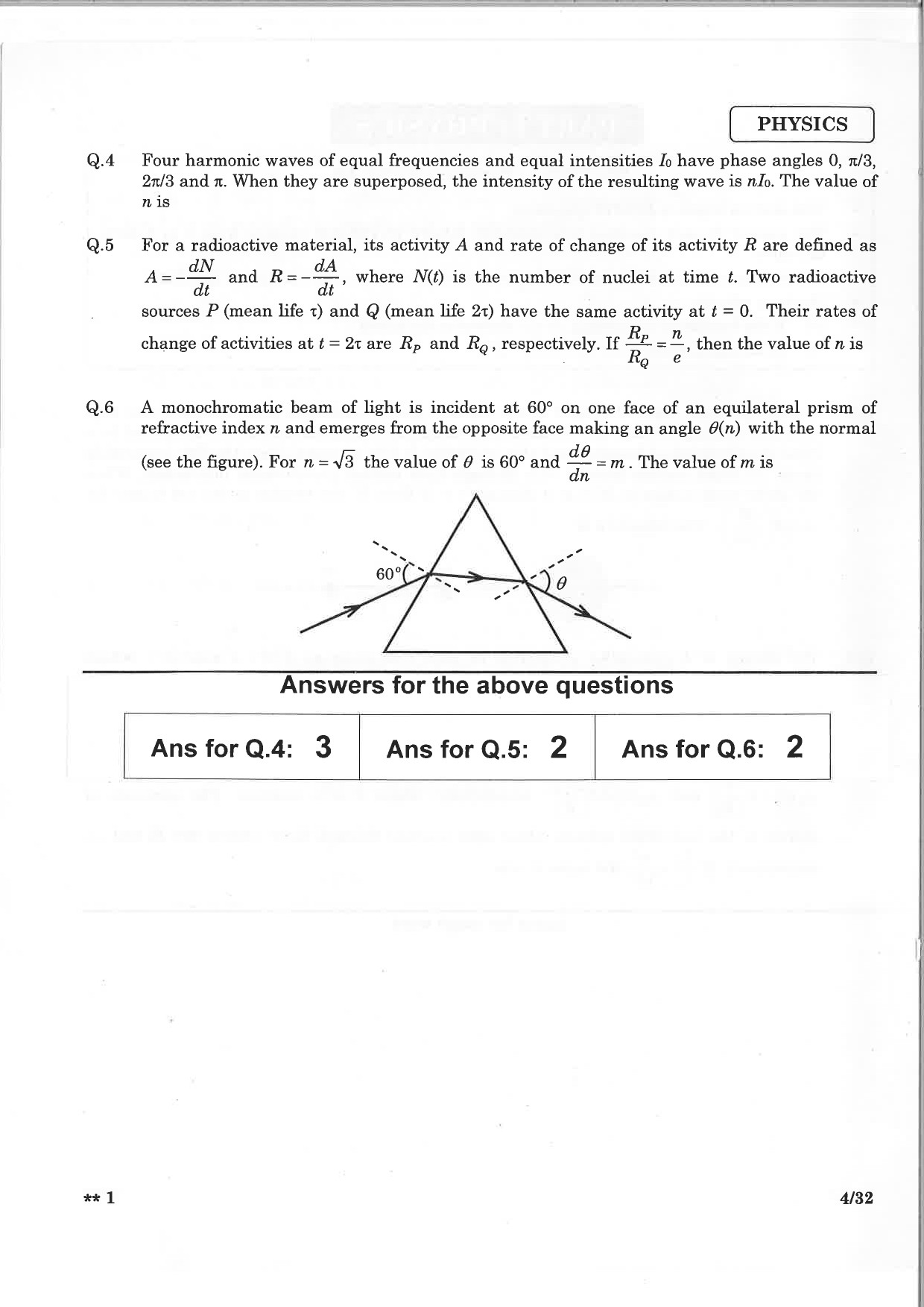 JEE Advanced Exam Question Paper 2015 Paper 2 Physics 2