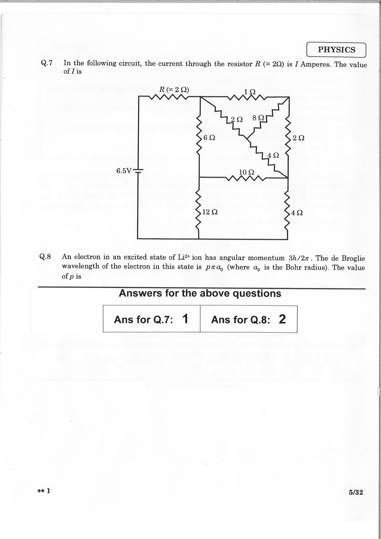 JEE Advanced Exam Question Paper 2015 Paper 2 Physics 3