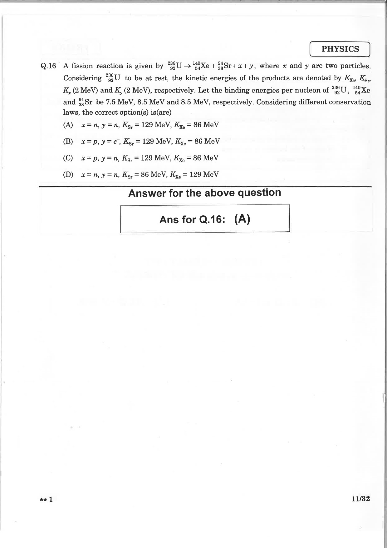 JEE Advanced Exam Question Paper 2015 Paper 2 Physics 9