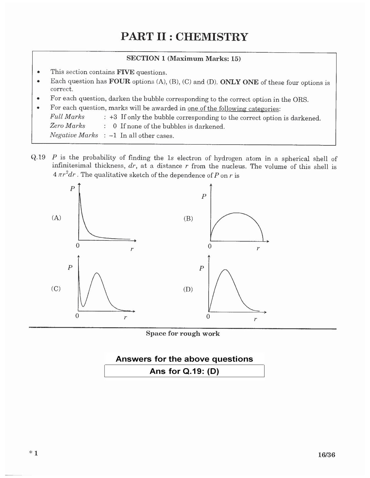 JEE Advanced Exam Question Paper 2016 Paper 1 Chemistry 1