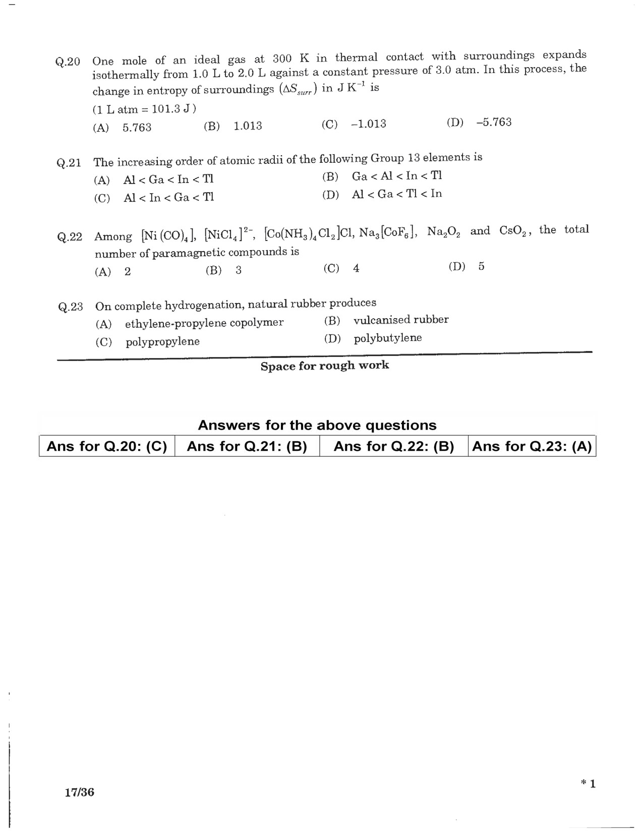 JEE Advanced Exam Question Paper 2016 Paper 1 Chemistry 2