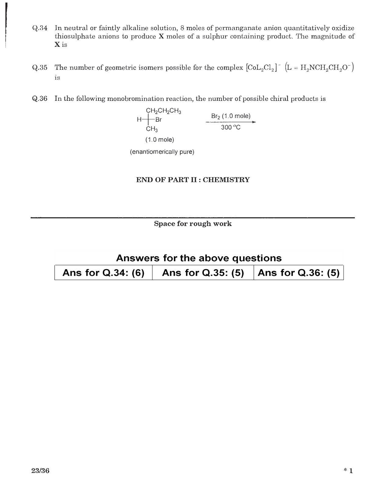 JEE Advanced Exam Question Paper 2016 Paper 1 Chemistry 8