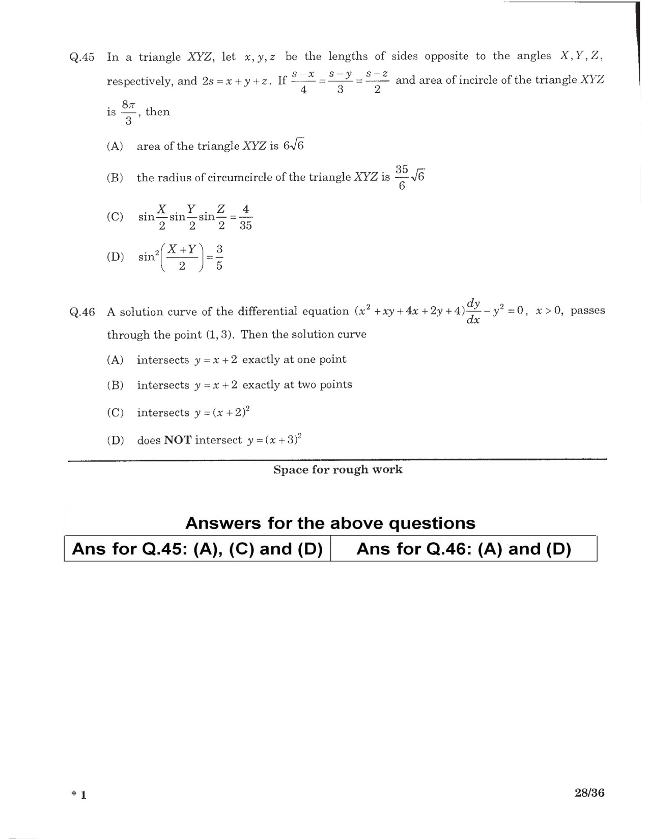 JEE Advanced Exam Question Paper 2016 Paper 1 Mathematics 5