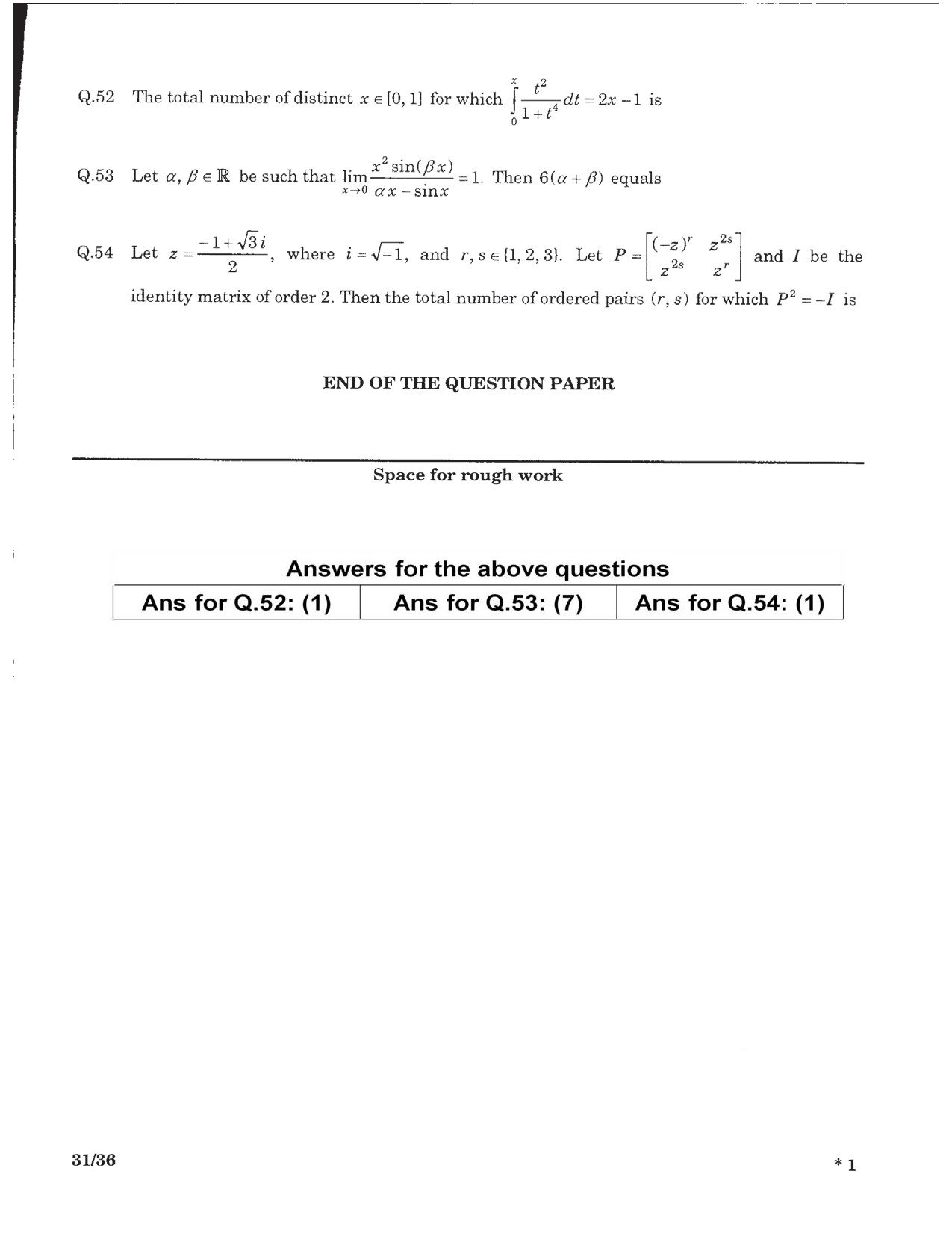 JEE Advanced Exam Question Paper 2016 Paper 1 Mathematics 8