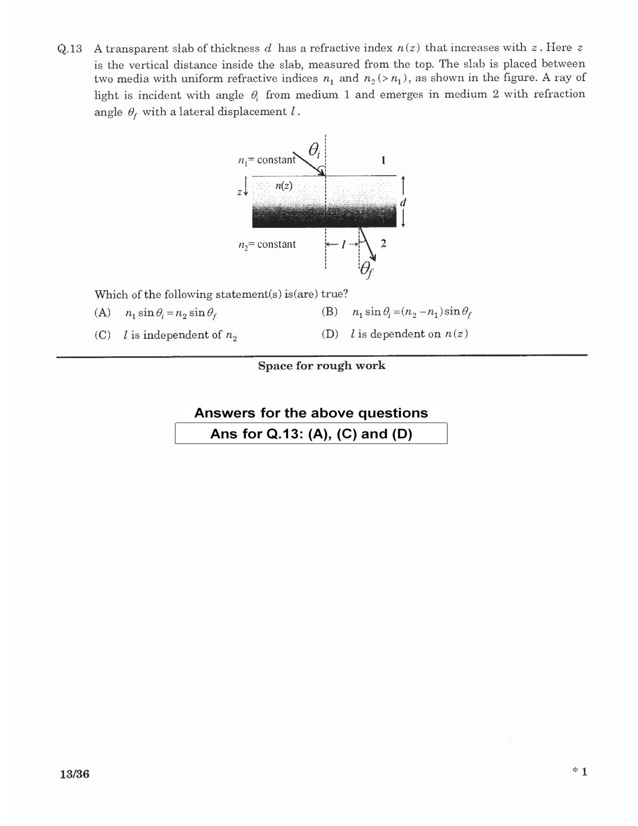 JEE Advanced Exam Question Paper 2016 Paper 1 Physics 11