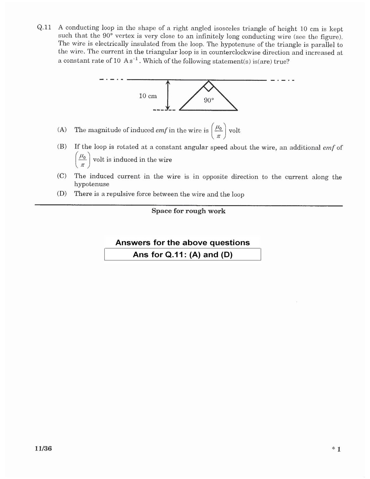 JEE Advanced Exam Question Paper 2016 Paper 1 Physics 9