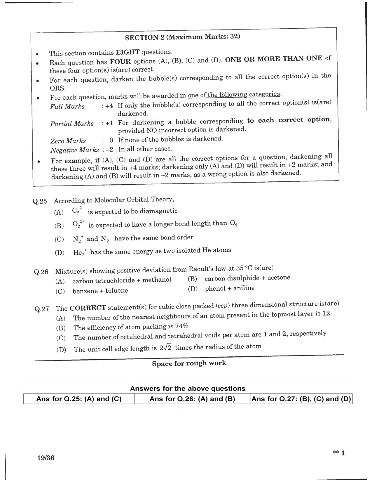 JEE Advanced Exam Question Paper 2016 Paper 2 Chemistry 4