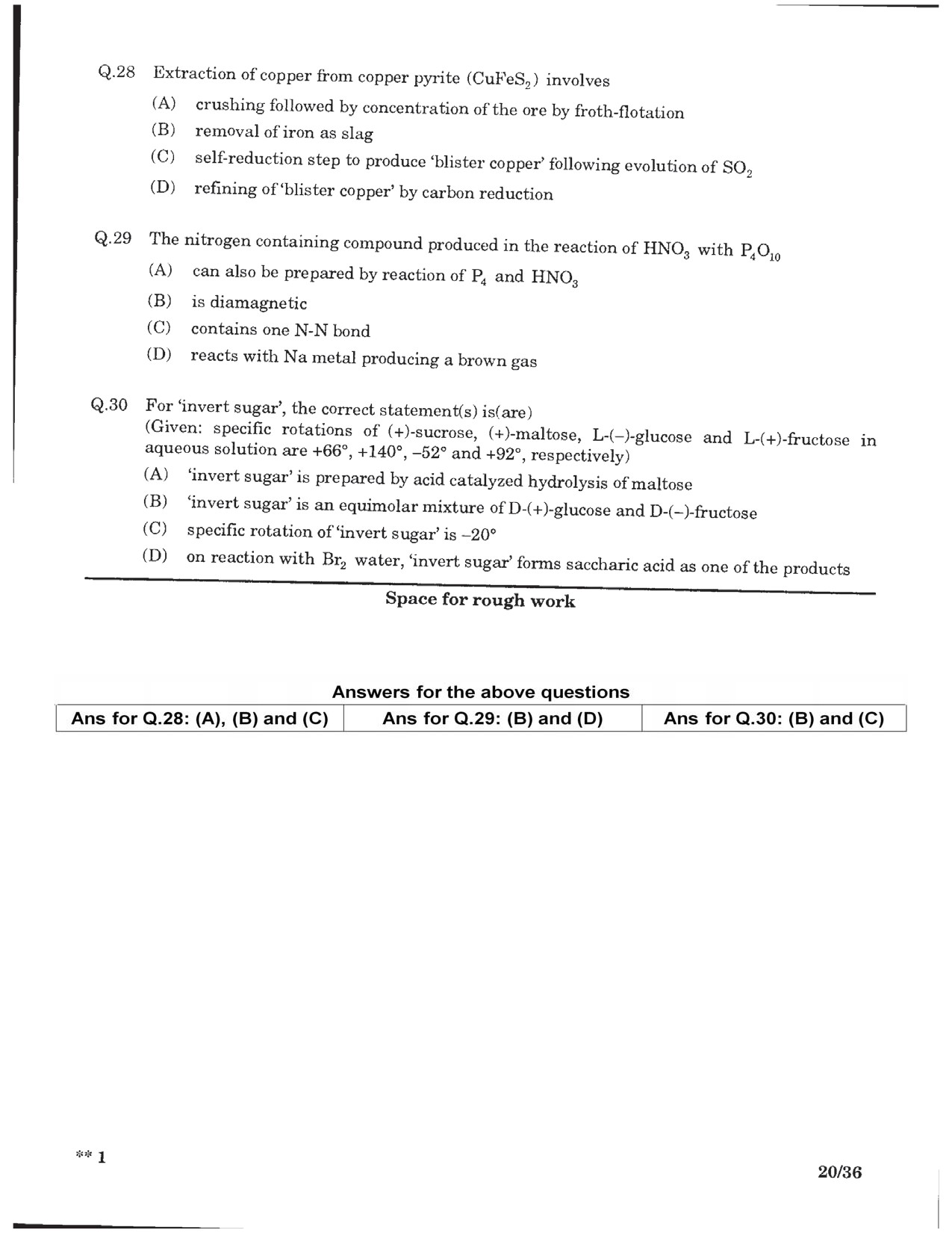 JEE Advanced Exam Question Paper 2016 Paper 2 Chemistry 5