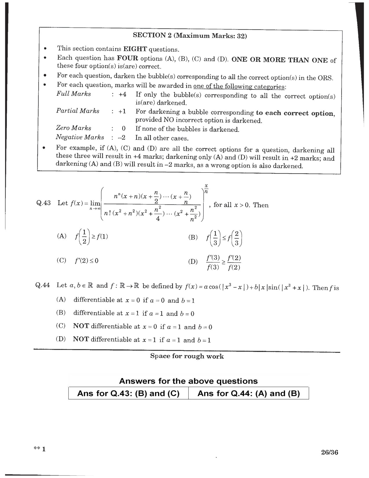 JEE Advanced Exam Question Paper 2016 Paper 2 Mathematics 3