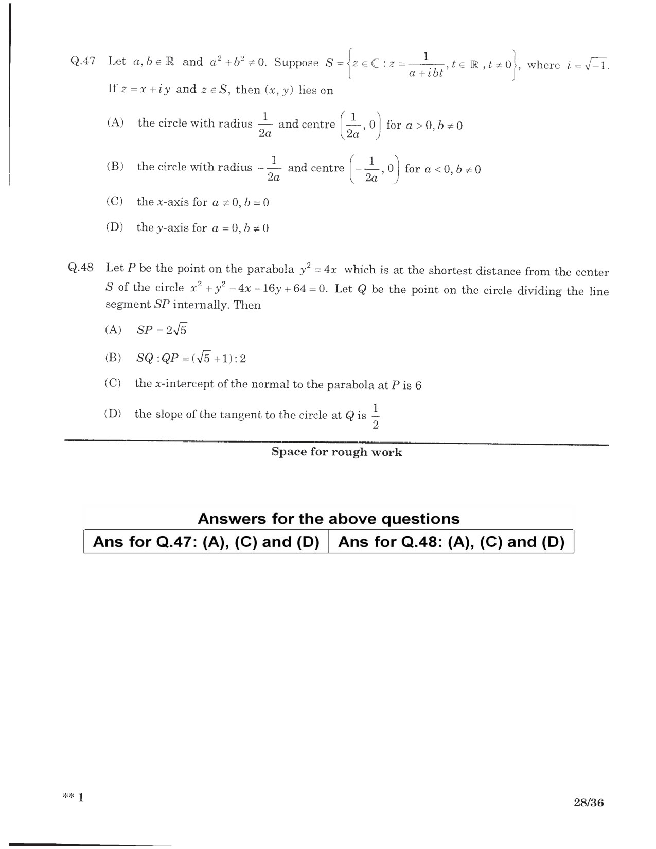 JEE Advanced Exam Question Paper 2016 Paper 2 Mathematics 5