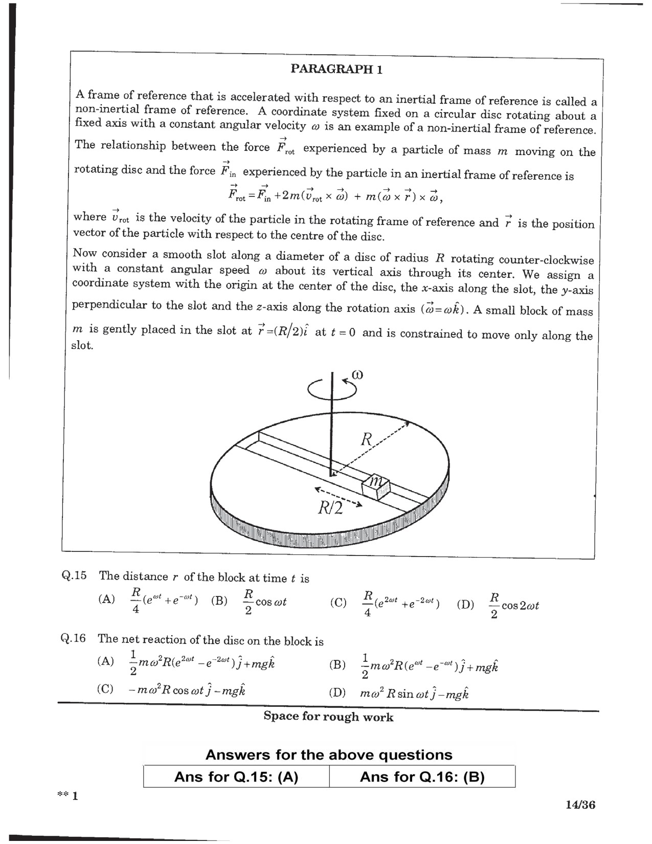 JEE Advanced Exam Question Paper 2016 Paper 2 Physics 12