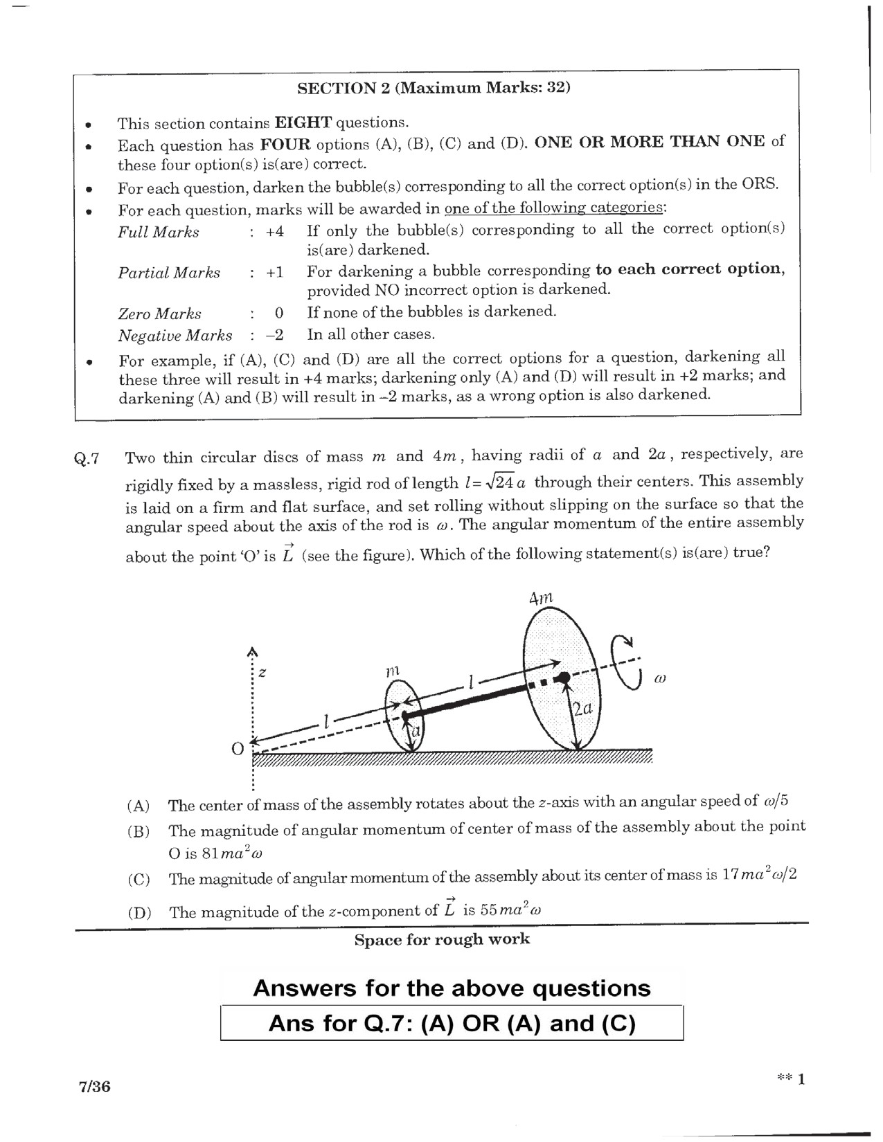 JEE Advanced Exam Question Paper 2016 Paper 2 Physics 5