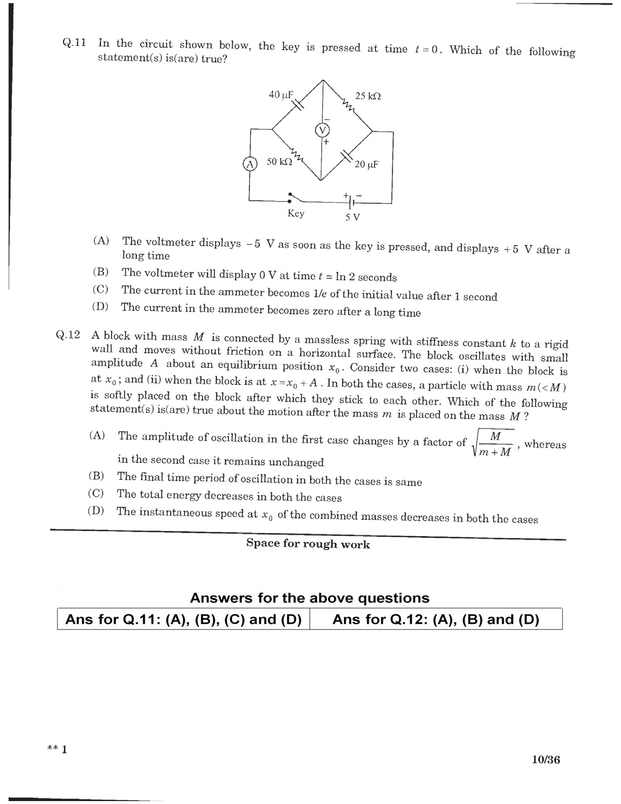 JEE Advanced Exam Question Paper 2016 Paper 2 Physics 8