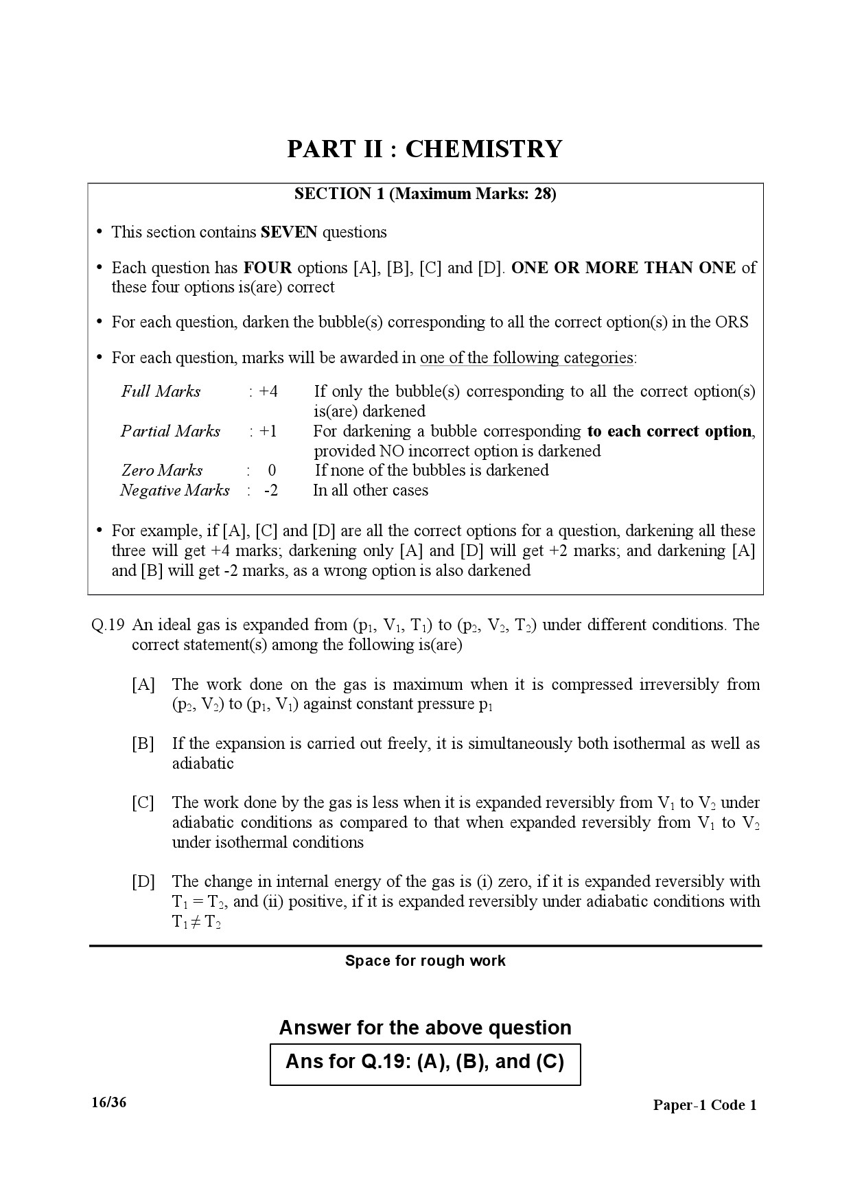 JEE Advanced Exam Question Paper 2017 Paper 1 Chemistry 1