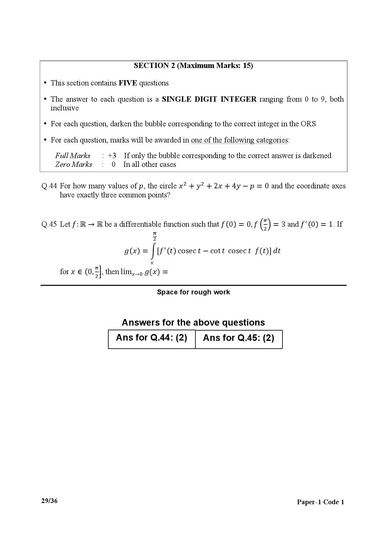 JEE Advanced Exam Question Paper 2017 Paper 1 Mathematics 4