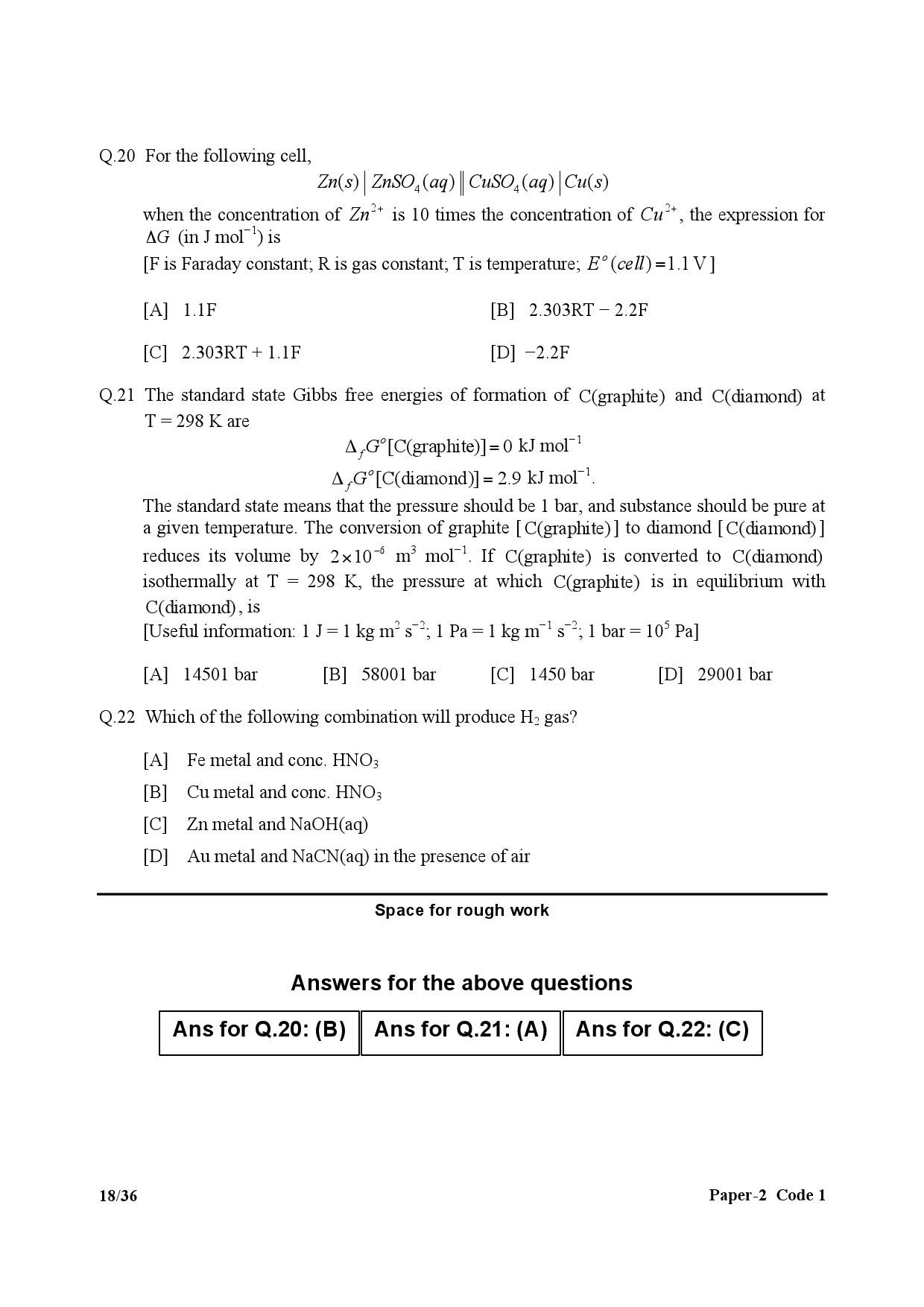 JEE Advanced Exam Question Paper 2017 Paper 2 Chemistry 2