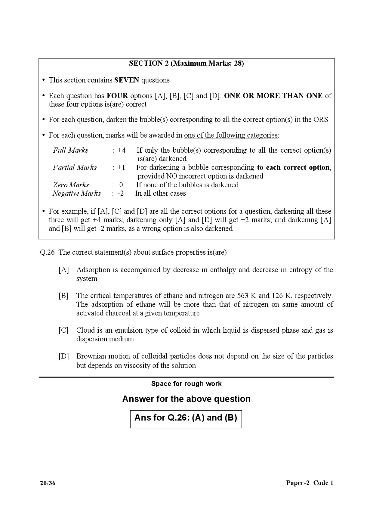 JEE Advanced Exam Question Paper 2017 Paper 2 Chemistry 4