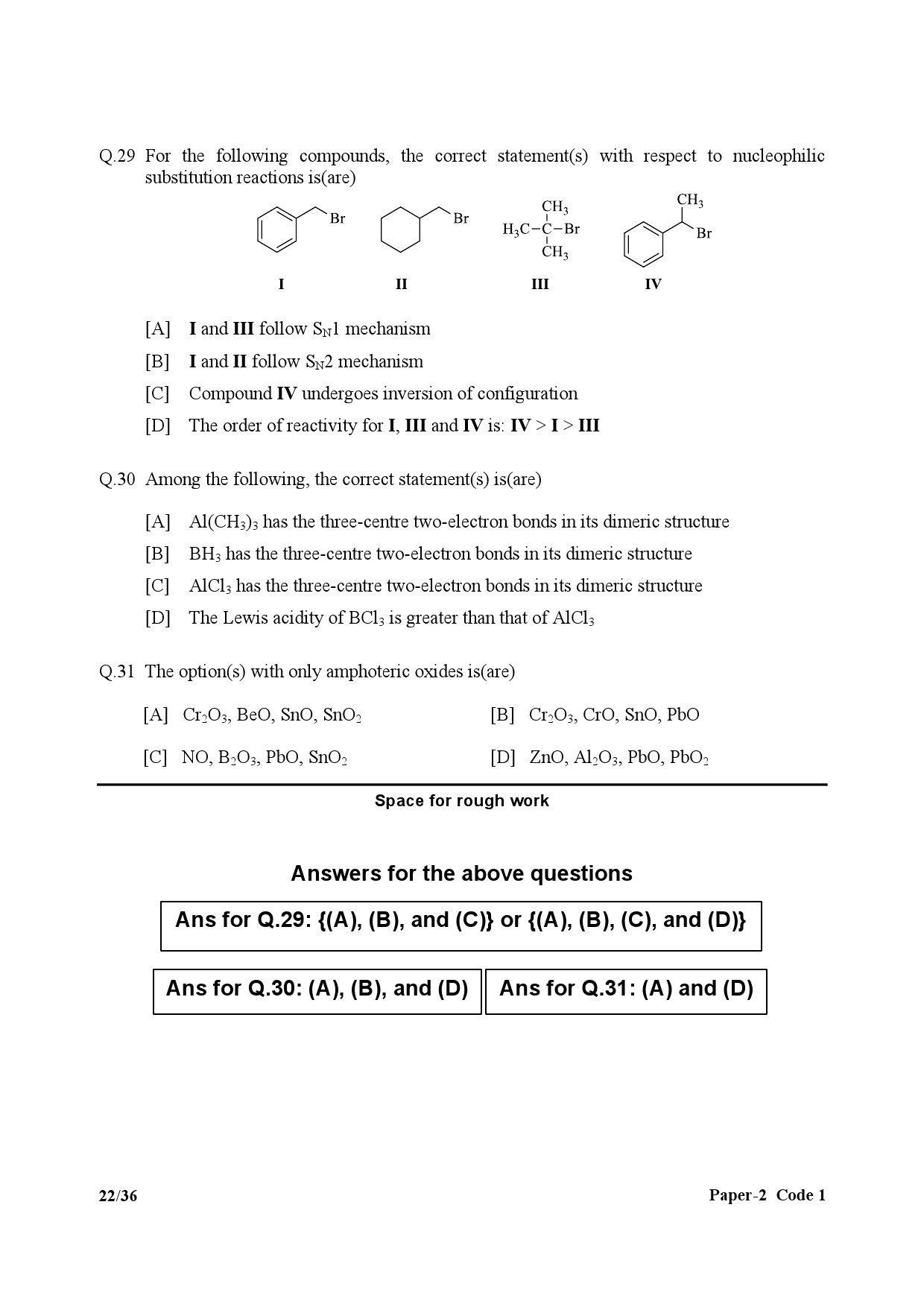 JEE Advanced Exam Question Paper 2017 Paper 2 Chemistry 6