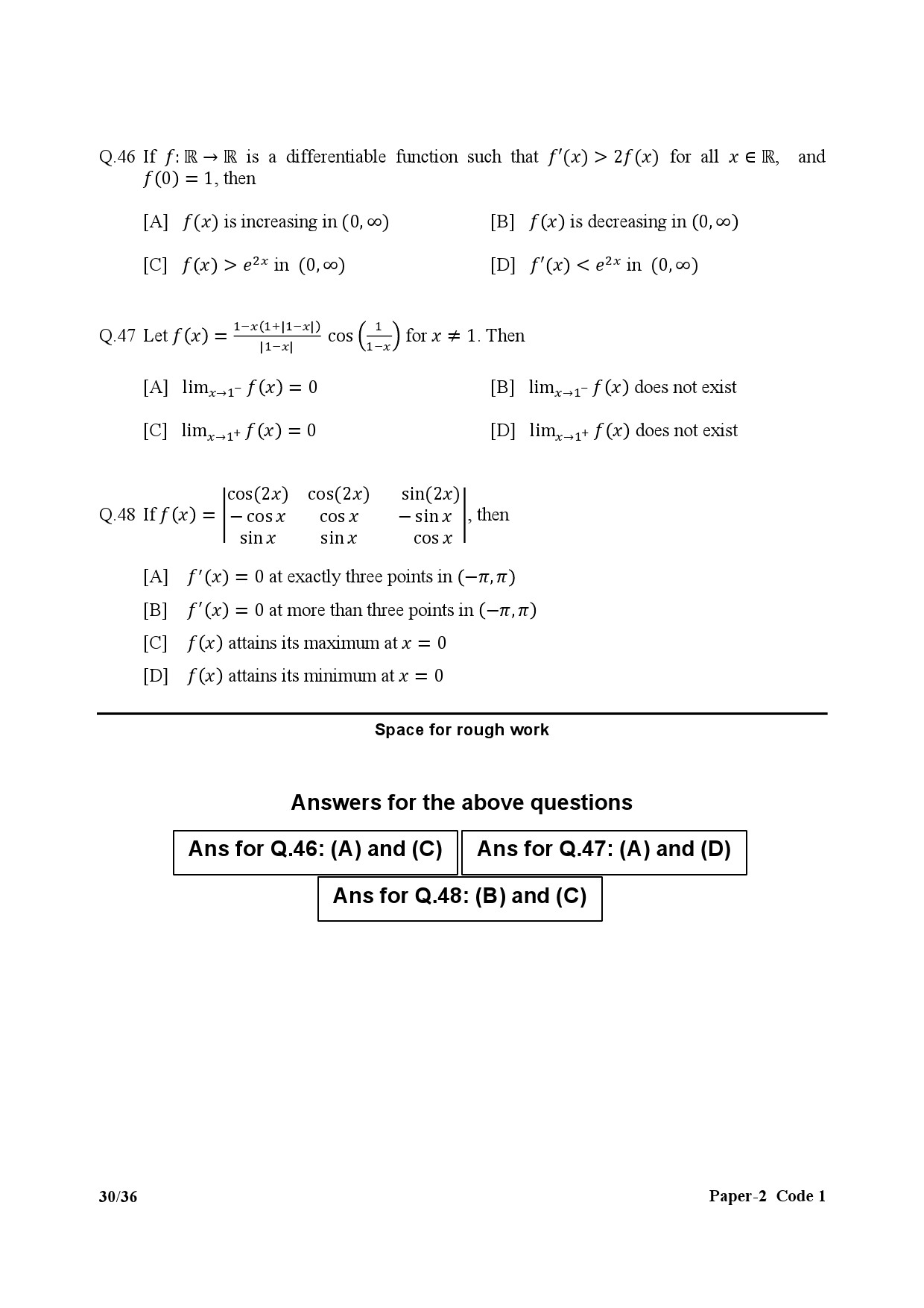 JEE Advanced Exam Question Paper 2017 Paper 2 Mathematics 5