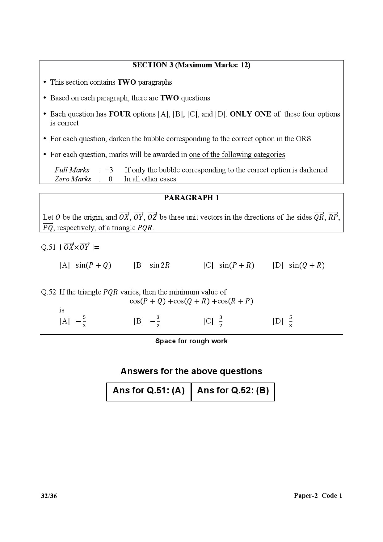 JEE Advanced Exam Question Paper 2017 Paper 2 Mathematics 7