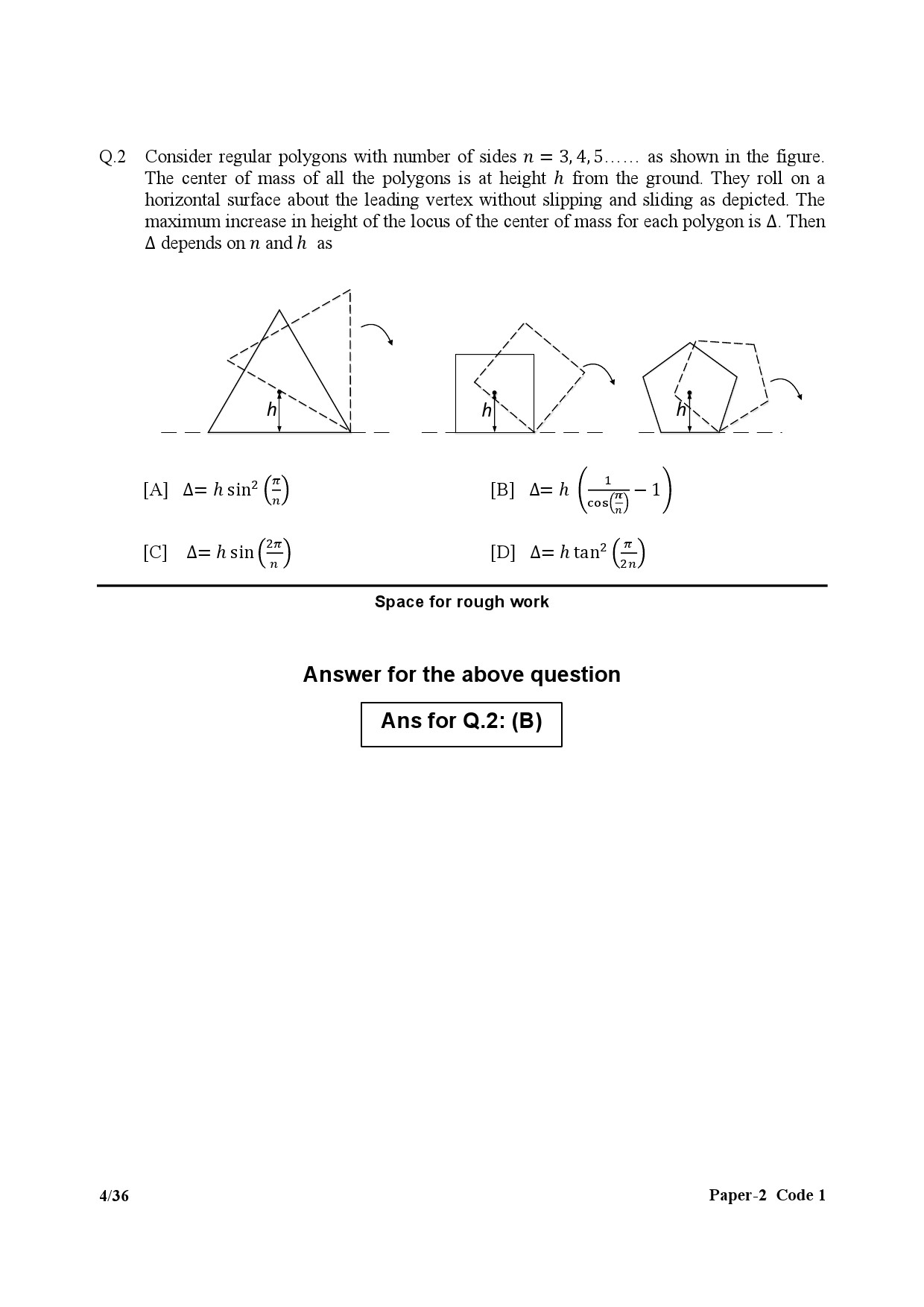 JEE Advanced Exam Question Paper 2017 Paper 2 Physics 2