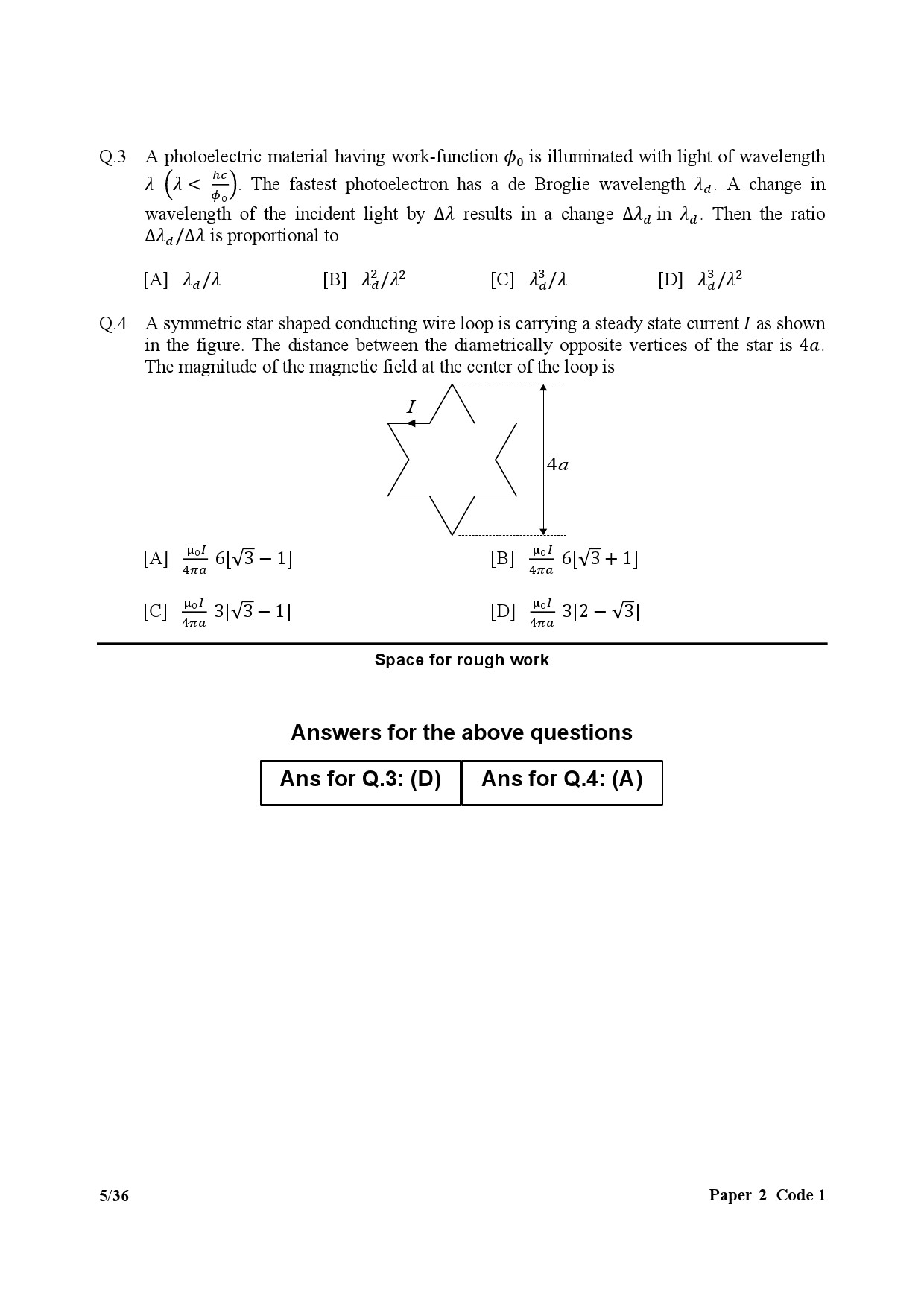 JEE Advanced Exam Question Paper 2017 Paper 2 Physics 3