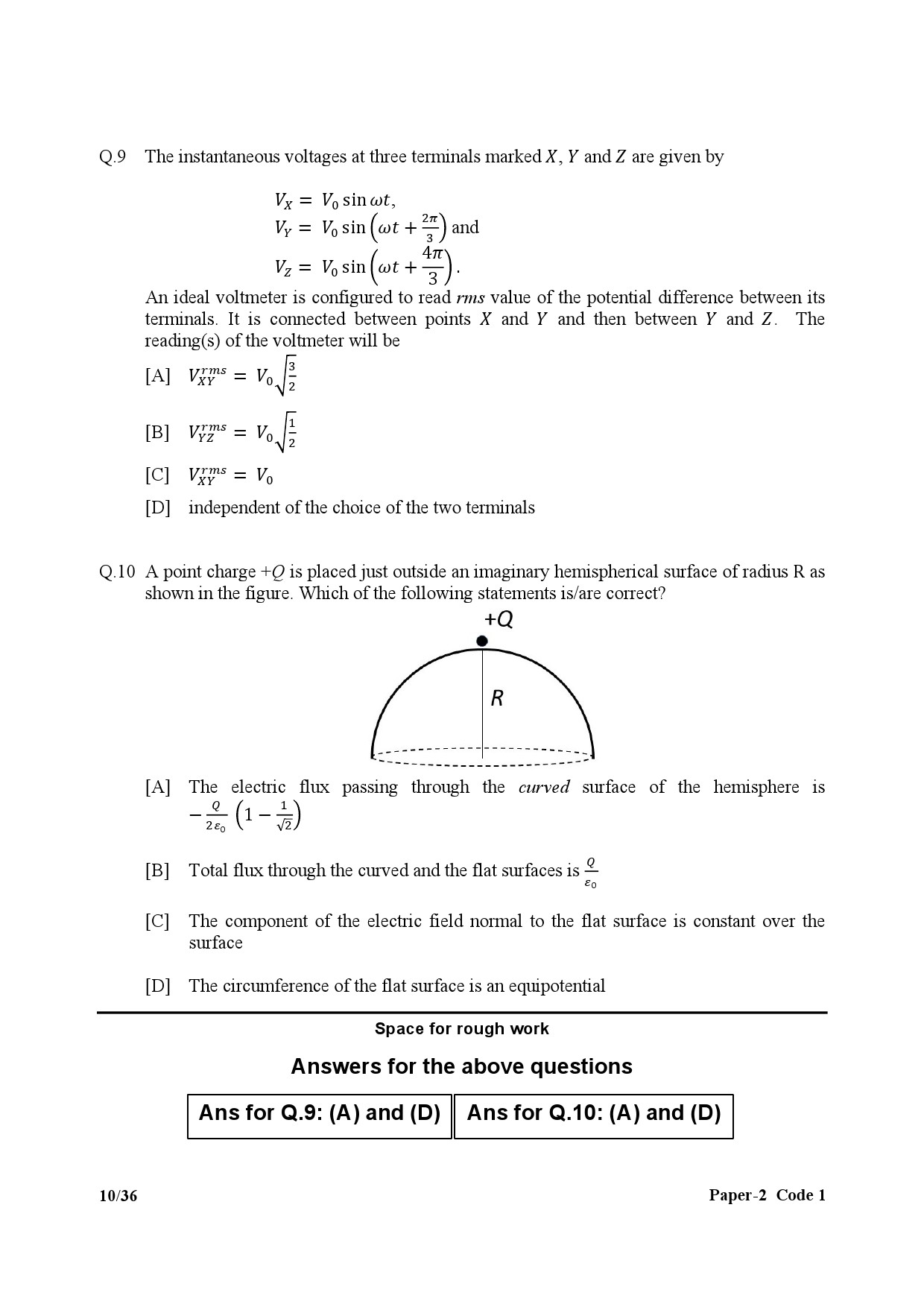 JEE Advanced Exam Question Paper 2017 Paper 2 Physics 8